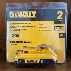 Genuine DEWALT 20V MAX Compact Lithium Ion Battery 2AH DCB203 NEW Fuel Guage NIB